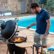 Kamado BBQ Black Ceramic Grill Egg - 21