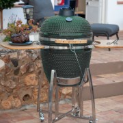 Kamado BBQ Matte Green Ceramic Grill Egg 18