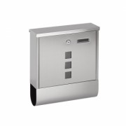 Modern Steel Locking Wall Mounted Mailbox with Newspaper Slot & 2 Keys - Lockable Steel Mail Box with Newspaper Slot & 2 Keys