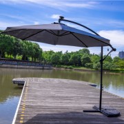 BillyOh 2.7m Crank and Tilt Parasol 8 Ribs with LED Lights - 2.7m Black