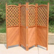 Folding Half Latticed Garden Privacy Screen - Four Panel Wooden Half Latticed Privacy Screen from the company Billyoh