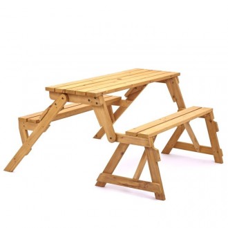 Modbury Two in One Convertible Garden Bench and Picnic Table - Modbury Two in One Convertible Garden Bench and Picnic Table