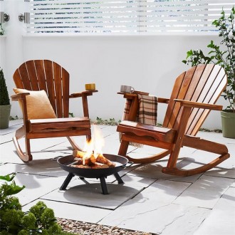 Lincombe Adirondack Teak Hardwood Garden Rocking Chair - Lincombe Adirondack Teak Hardwood Garden Rocking Chair