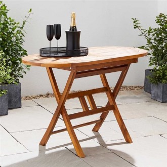 Teak Folding Table - Oval Table