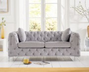 Alegra Grey Plush Fabric 2 Seater Sofa from the company First Furniture