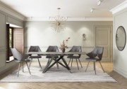 Visage 160cm Ext. Grey Ceramic Dining Table + Zola Chairs