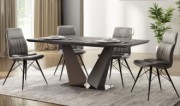 Westin 180cm Ext. Grey Ceramic Dining Table + 6 Antique Grey Alexa Chairs